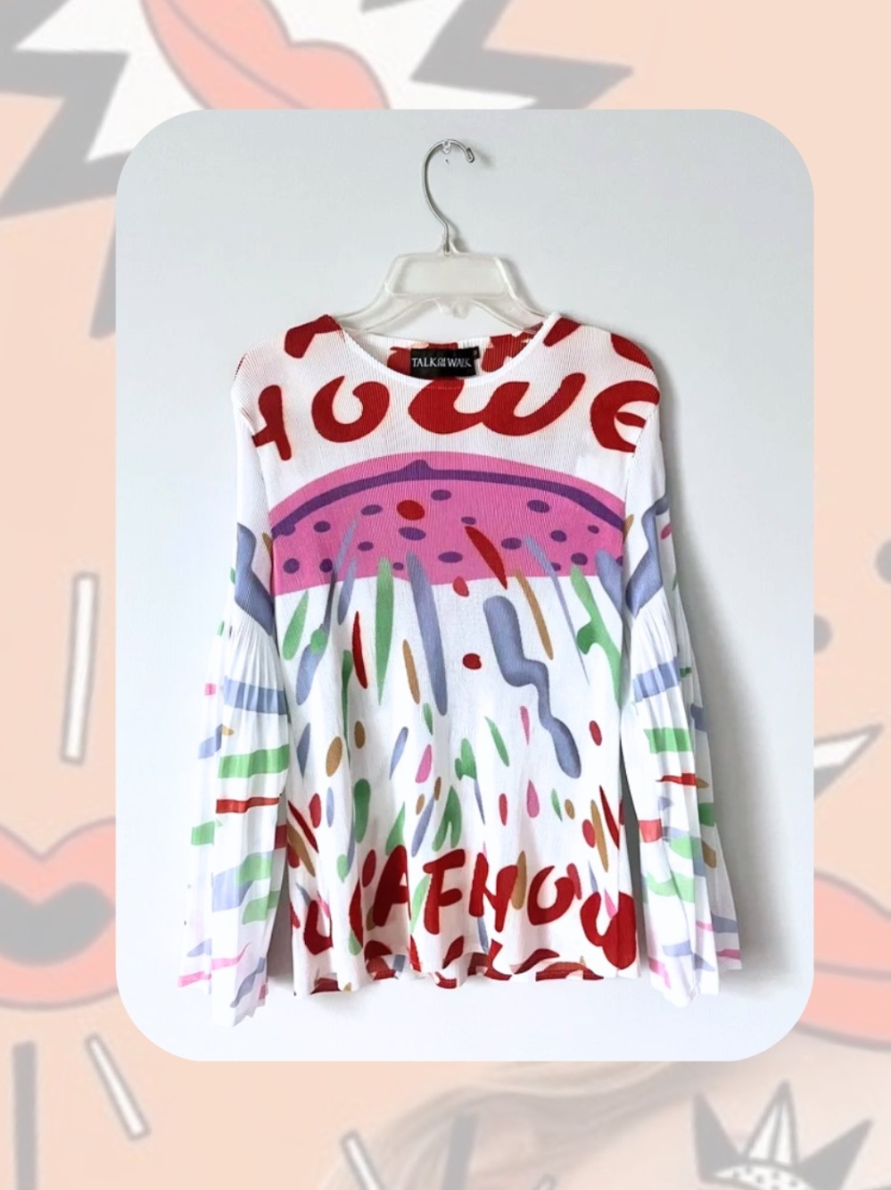 🎉Abstract Retro Graffiti Multicolor Pleated Long Wide Sleeves